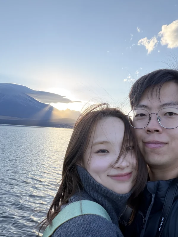 Zixuan outdoors by a lake